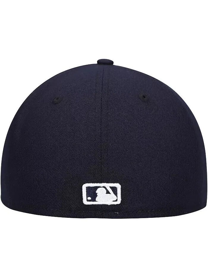 Мужская темно-синяя шляпа с логотипом Milwaukee Brewers, белая 59FIFTY, приталенная шляпа New Era — изображение 3 из 5