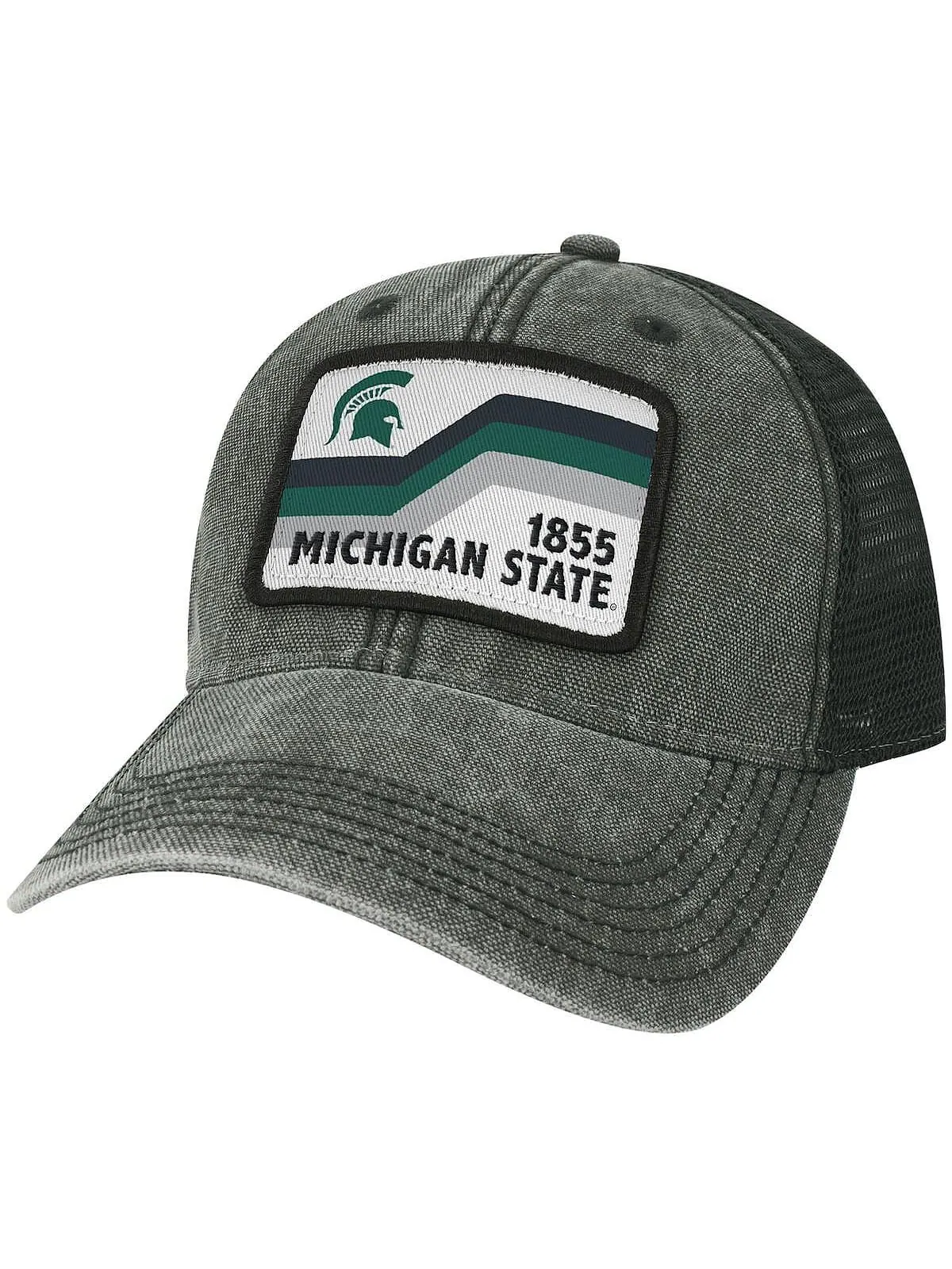 Мужская черная кепка Michigan State Spartans Sun & Bars Dashboard Trucker Snapback Legacy Athletic — изображение 1 из 5