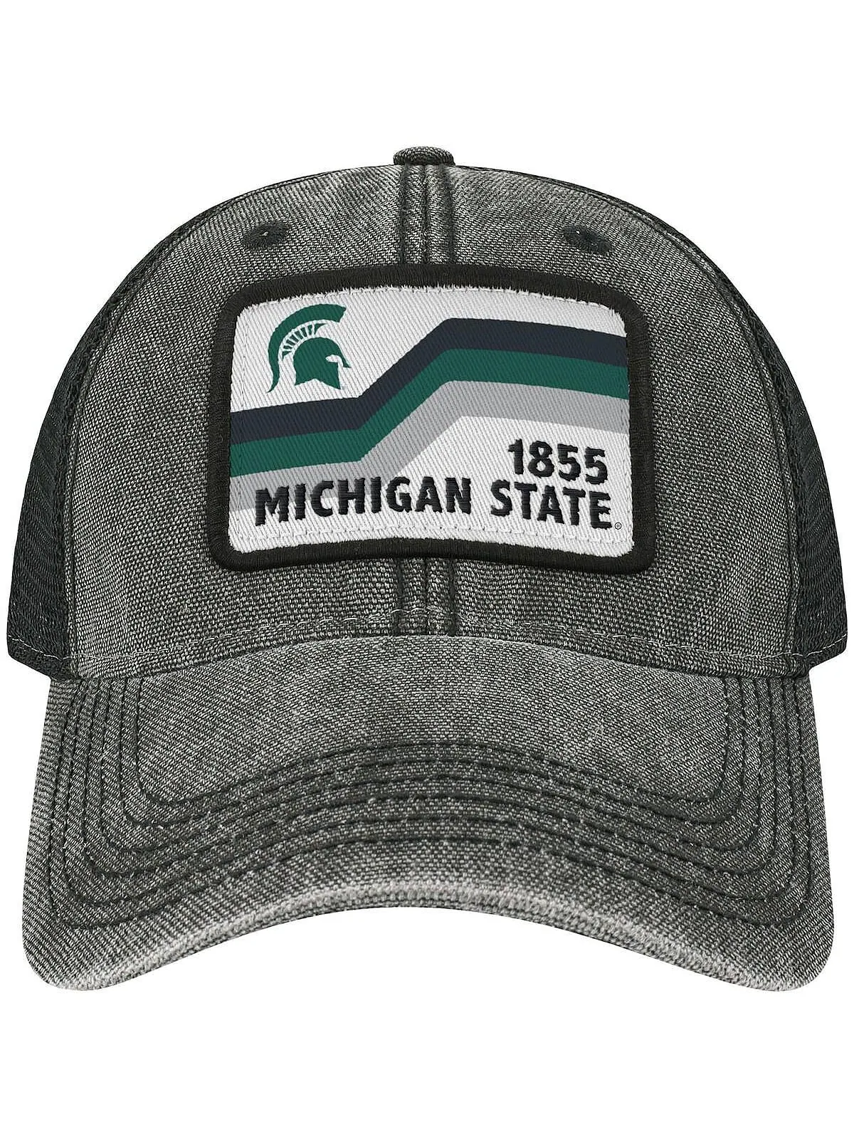 Мужская черная кепка Michigan State Spartans Sun & Bars Dashboard Trucker Snapback Legacy Athletic — изображение 3 из 5