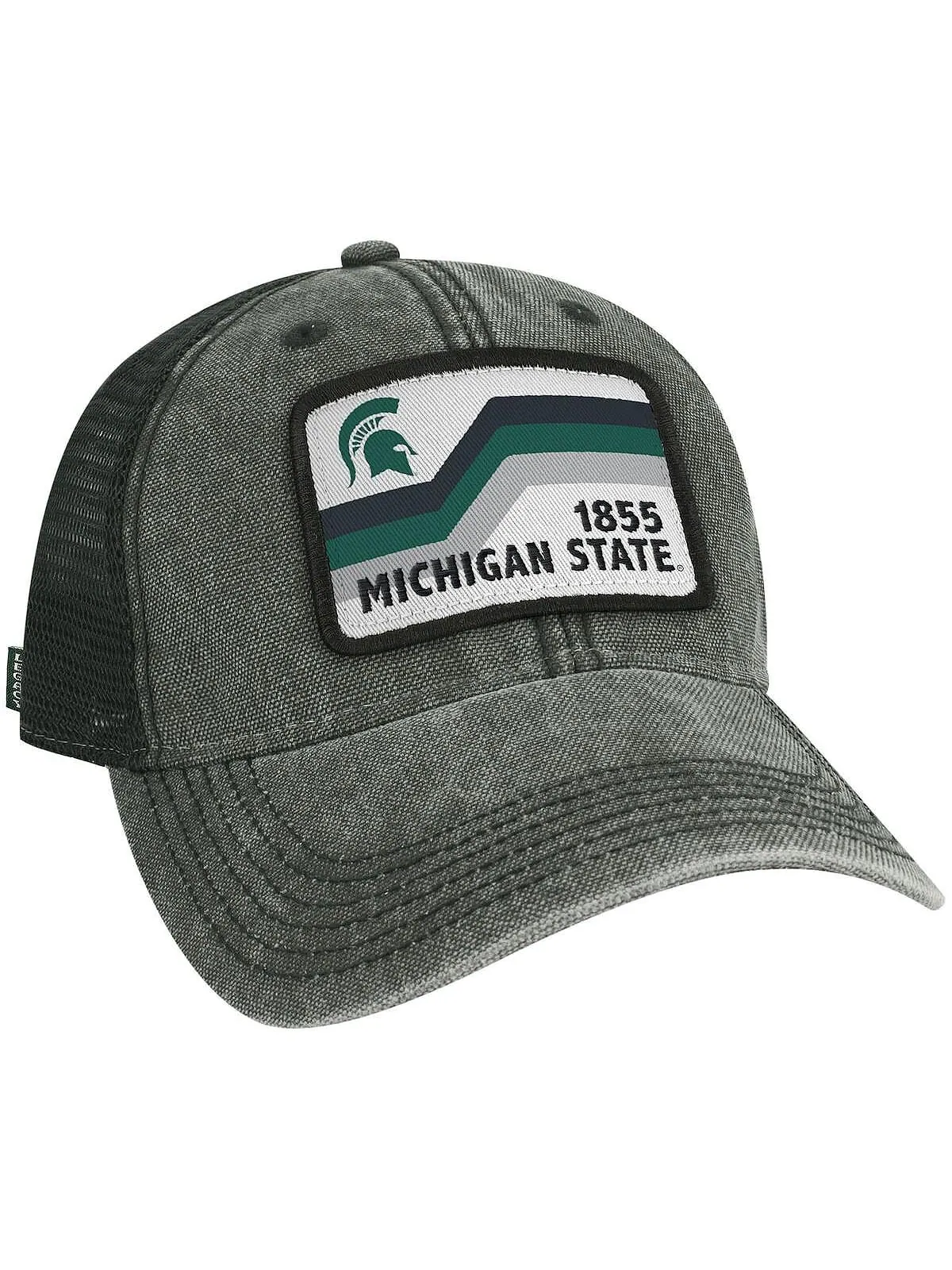 Мужская черная кепка Michigan State Spartans Sun & Bars Dashboard Trucker Snapback Legacy Athletic — изображение 4 из 5