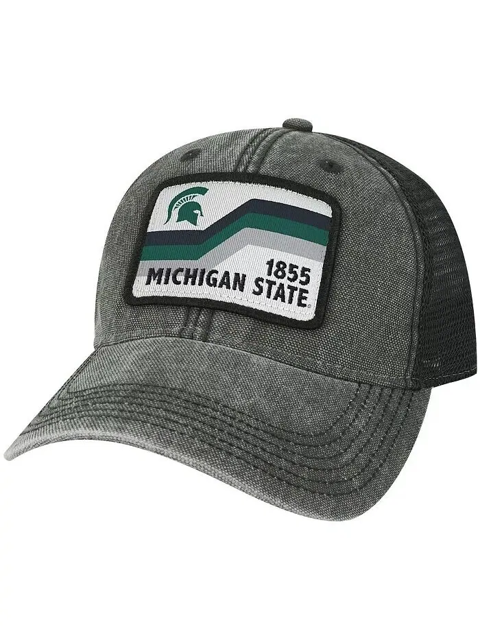 Мужская черная кепка Michigan State Spartans Sun & Bars Dashboard Trucker Snapback Legacy Athletic