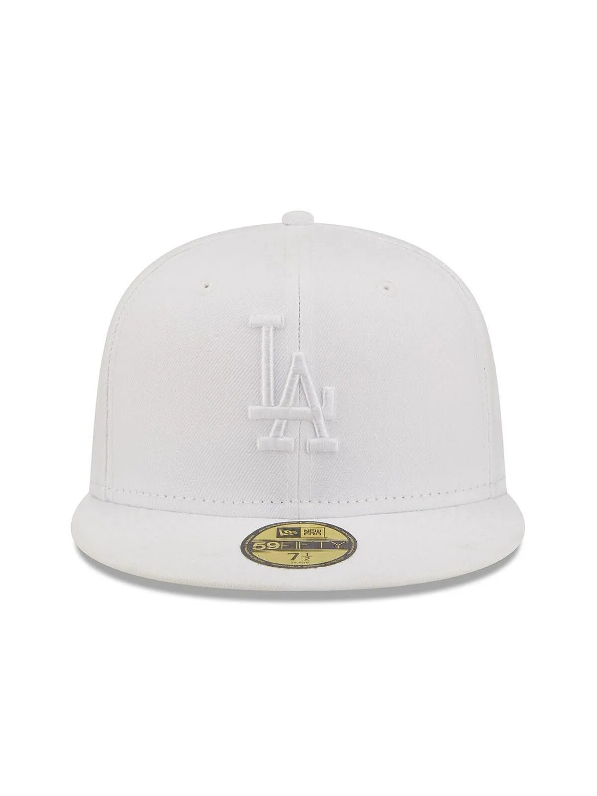 Мужская приталенная кепка Los Angeles Dodgers белая на белом 59FIFTY New Era — изображение 2 из 4, белый