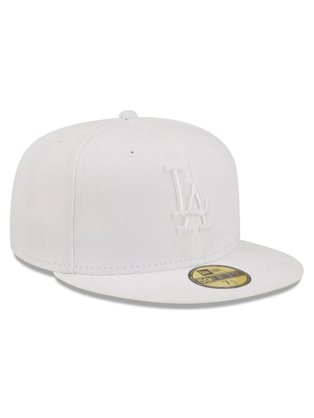 Мужская приталенная кепка Los Angeles Dodgers белая на белом 59FIFTY New Era — изображение 3 из 4, белый