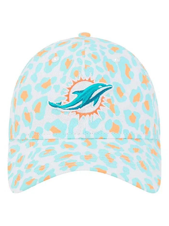 Белая регулируемая шапка Miami Dolphins Active Leopard 9TWENTY для девочек New Era — изображение 3 из 4
