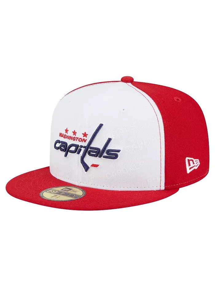 Мужская бело-красная шапка Washington Capitals Repeat Two-Tone 59FIFTY Fitted New Era