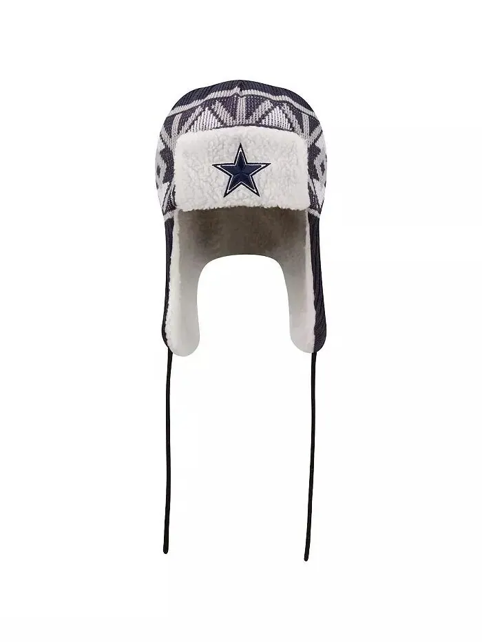 Мужская темно-синяя вязаная шапка-траппер Dallas Cowboys New Era — изображение 3 из 4