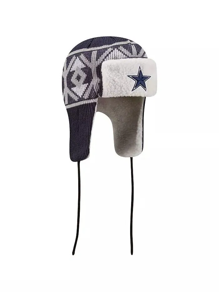 Мужская темно-синяя вязаная шапка-траппер Dallas Cowboys New Era — изображение 4 из 4