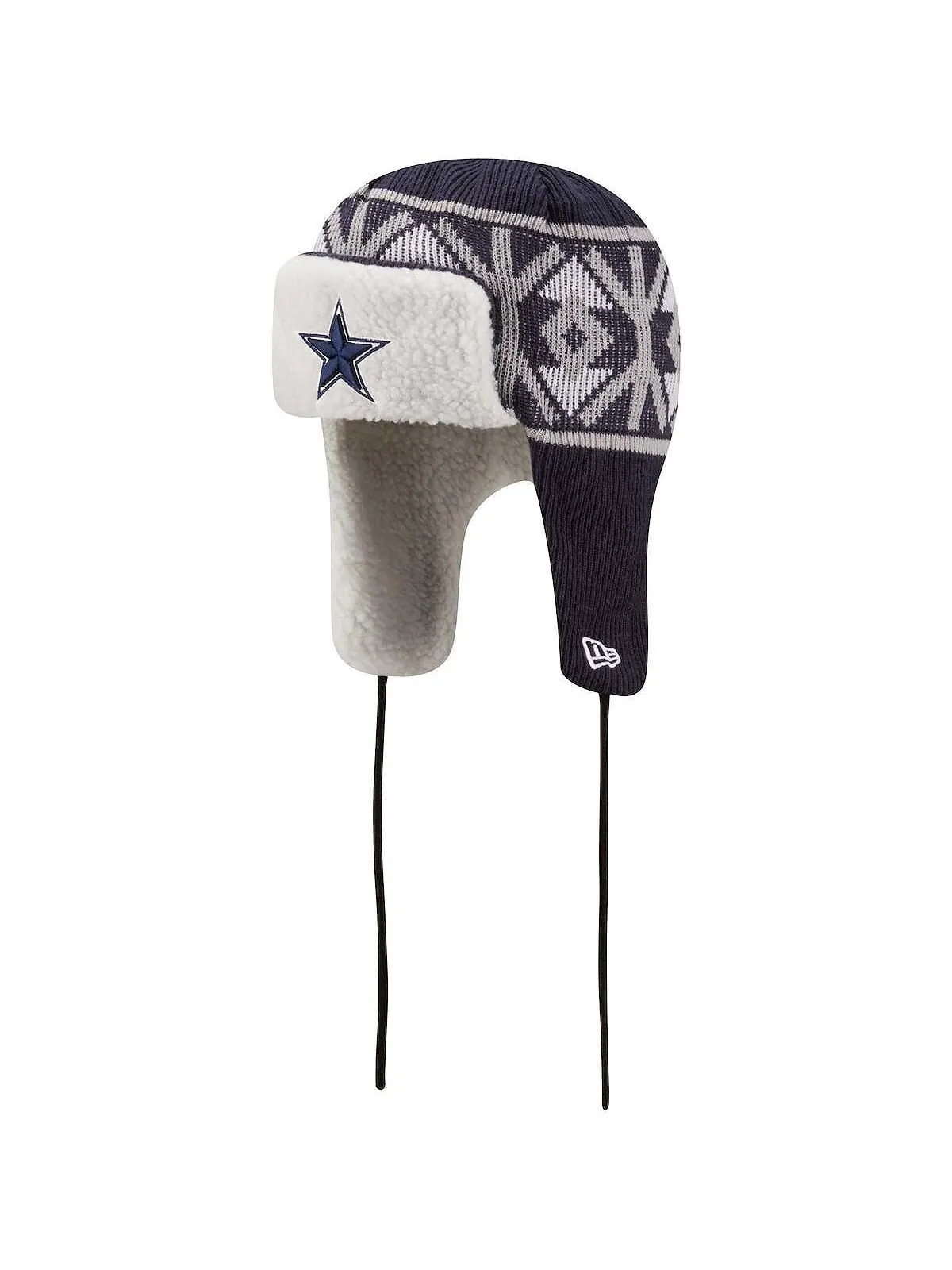Мужская темно-синяя вязаная шапка-траппер Dallas Cowboys New Era — изображение 1 из 4, темно-синий