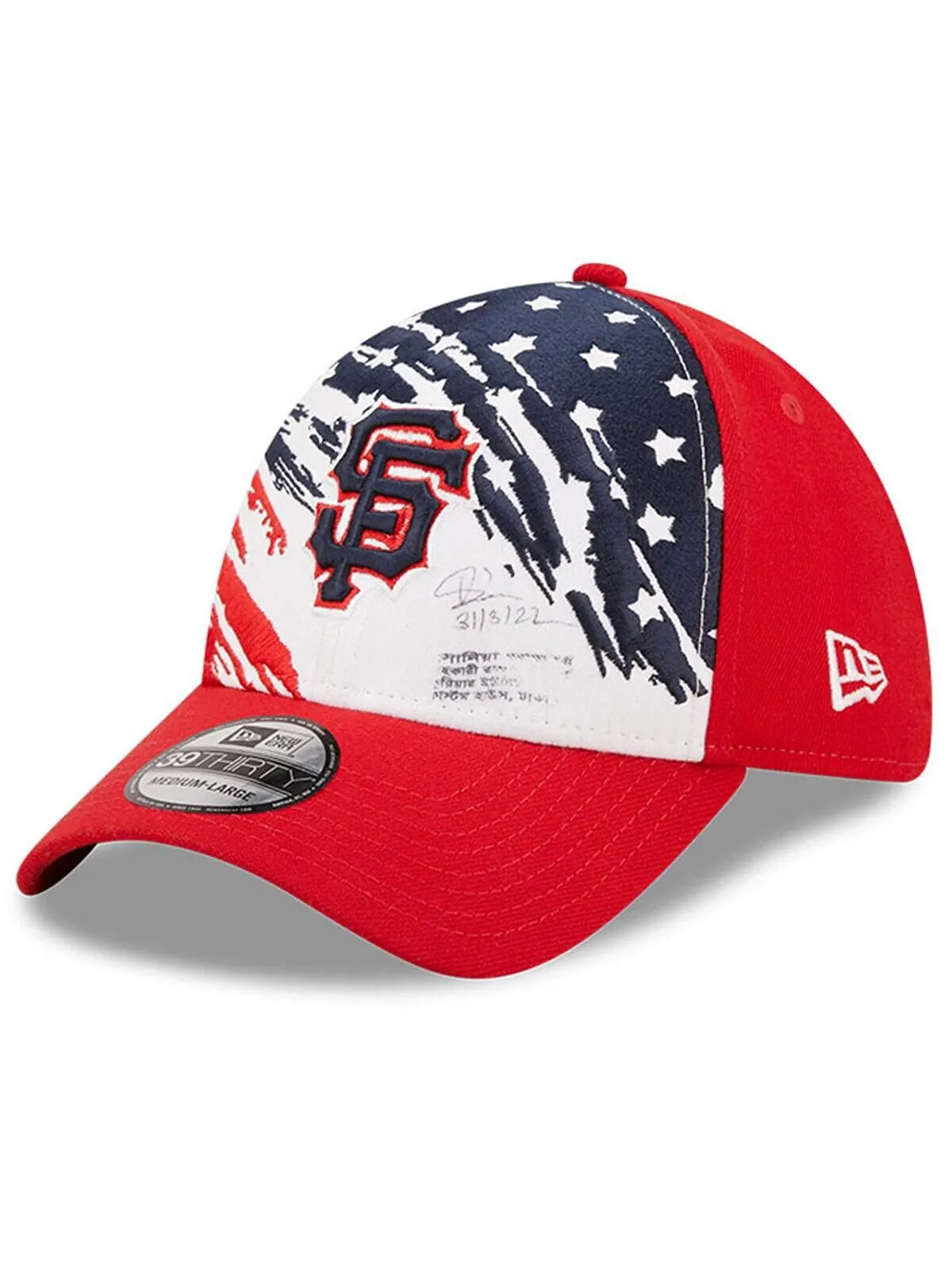 Мужская красная кепка San Francisco Giants 2022, 4 июля, 39THIRTY. New Era