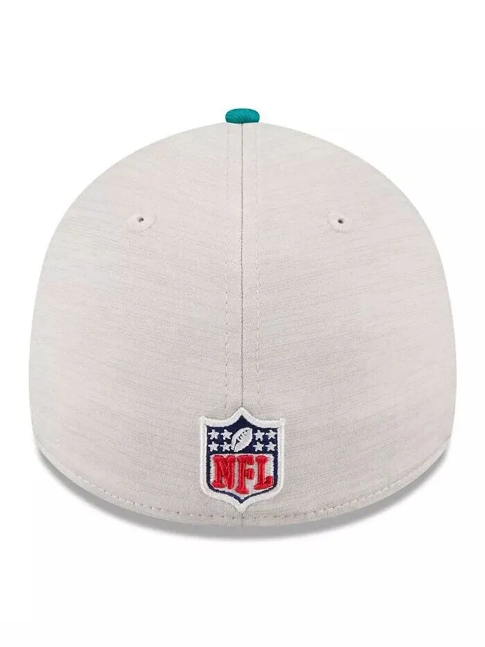 Мужская бейсболка Stone/Aqua Miami Dolphins 2024 Sideline Historic 39THIRTY Flex New Era — изображение 2 из 4