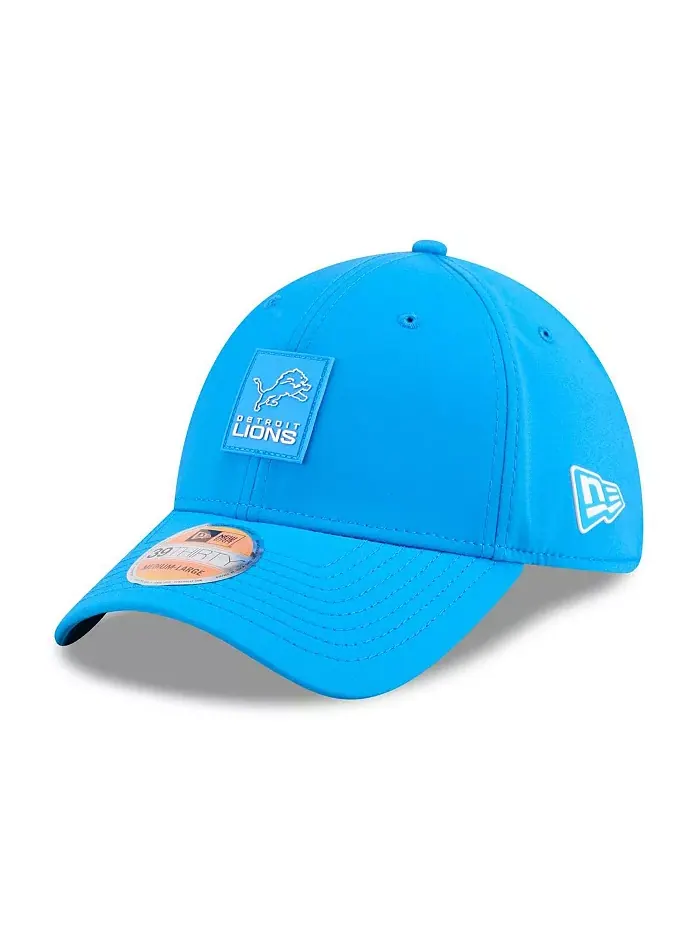 Мужская синяя бейсболка Detroit Lions 2025 Sideline 39THIRTY Flex New Era