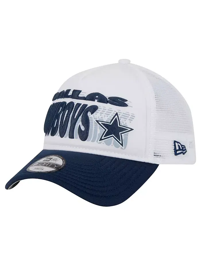 Детская регулируемая бейсболка Dallas Cowboys с принтом команды, бело-синяя, модель A Frame 9FORTY