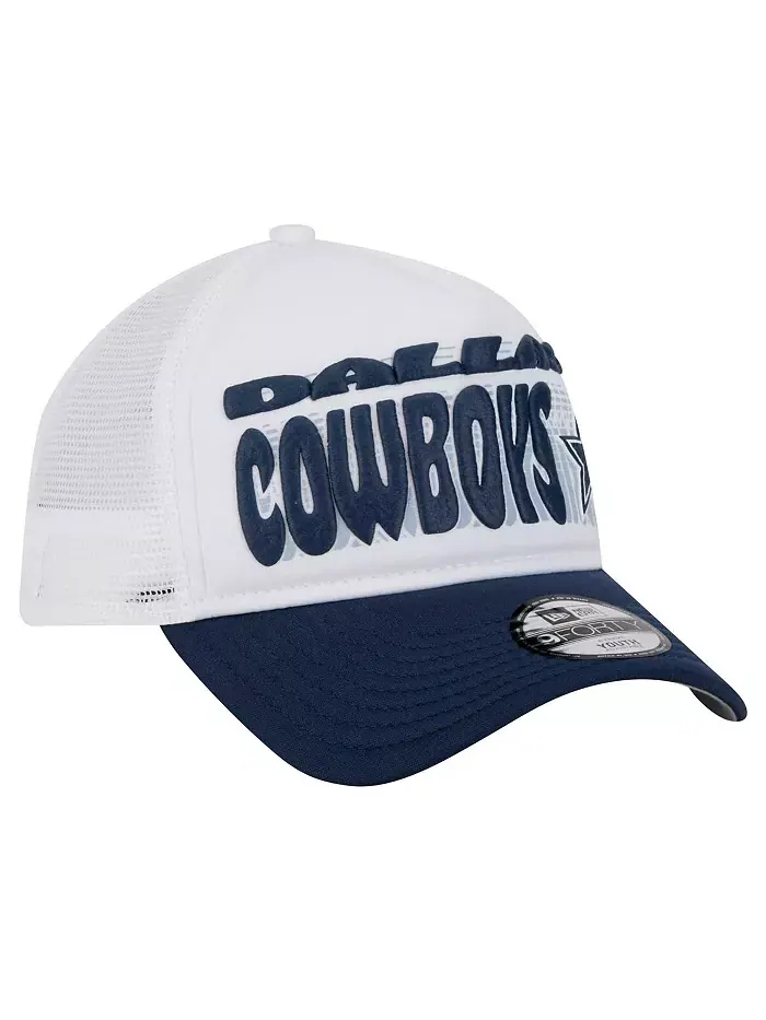 Детская регулируемая бейсболка Dallas Cowboys с принтом команды, бело-синяя, модель A Frame 9FORTY — изображение 4 из 5
