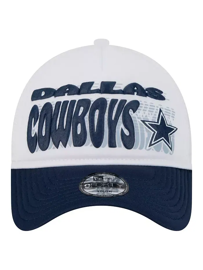Детская регулируемая бейсболка Dallas Cowboys с принтом команды, бело-синяя, модель A Frame 9FORTY — изображение 5 из 5