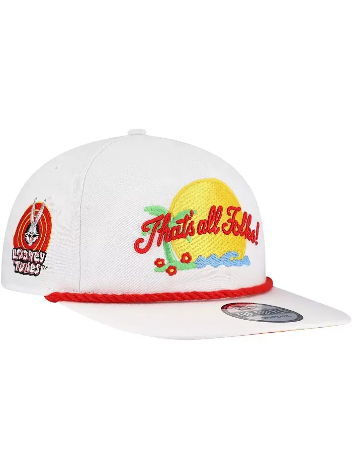 Мужская белая регулируемая бейсболка Looney Tunes Golfer New Era