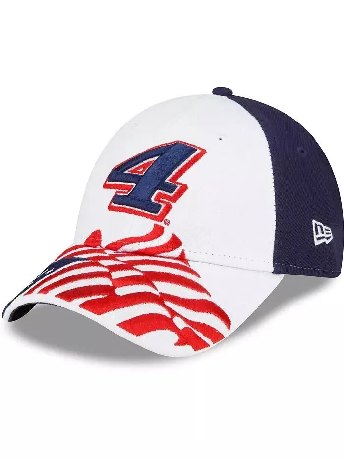 Мужская белая, синяя регулируемая шляпа Kevin Harvick 9FORTY Americana Snapback New Era