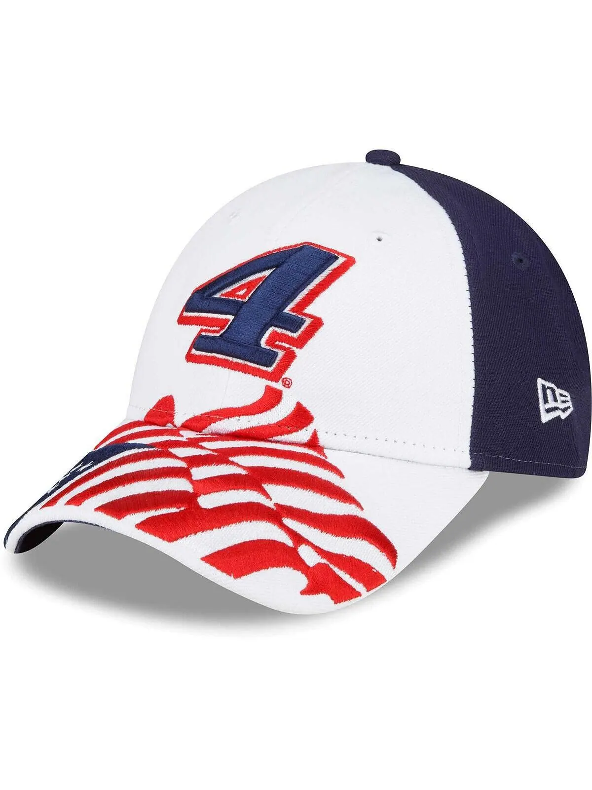 Мужская бело-синяя регулируемая шляпа Kevin Harvick 9FORTY Americana Snapback New Era — изображение 1 из 1, белый синий