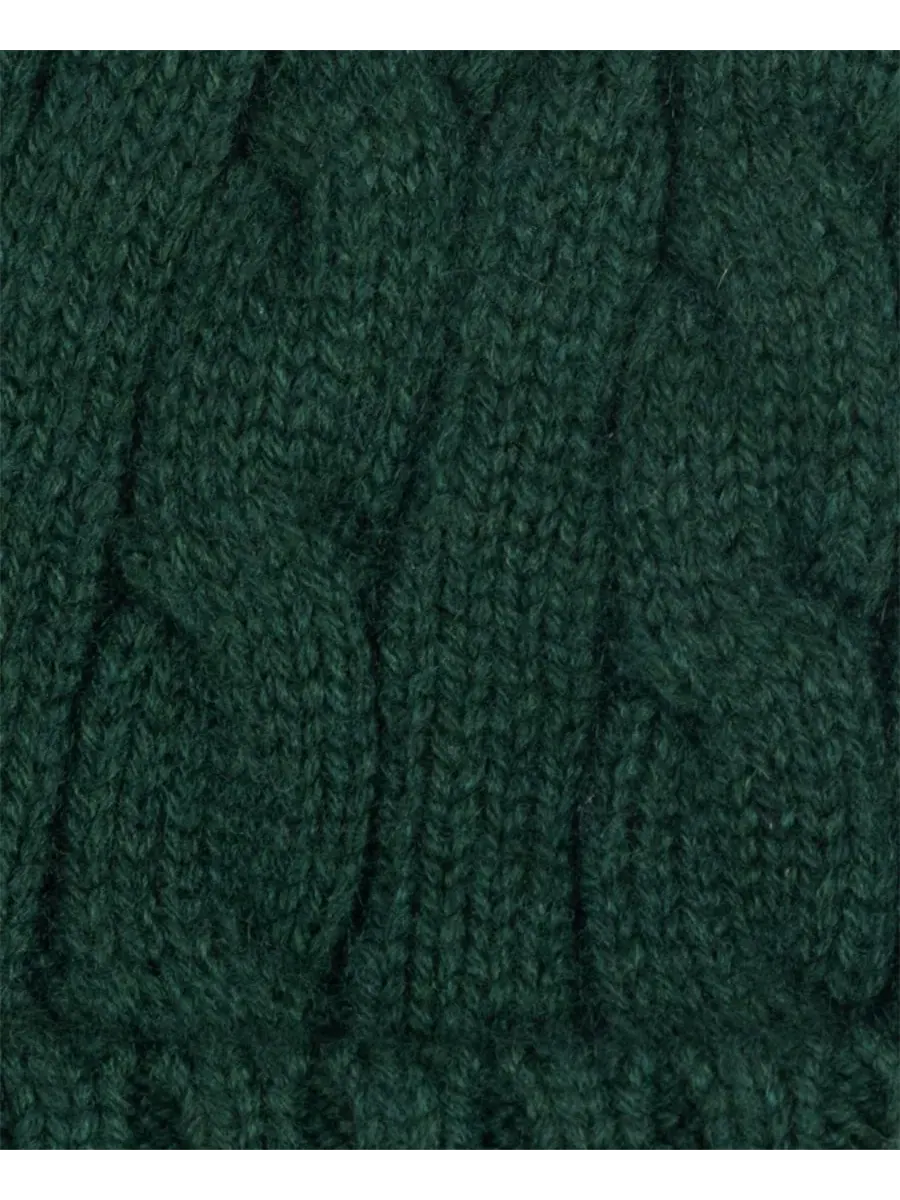 Вязаная шапка-бини с косами и вышивкой Polo Ralph Lauren, Moss Agate — изображение 4 из 4