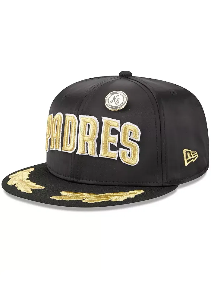 Мужская черная бейсболка San Diego Padres 2025 59FIFTY Day Gold Leaf 59FIFTY Fitted Hat New Era