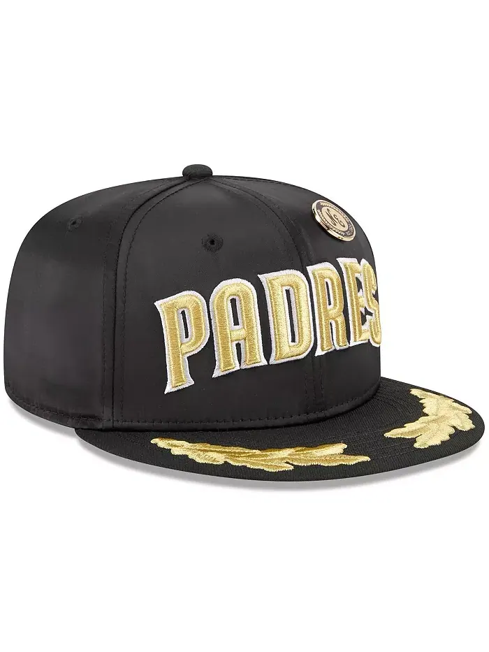 Мужская черная бейсболка San Diego Padres 2025 59FIFTY Day Gold Leaf 59FIFTY Fitted Hat New Era — изображение 3 из 4