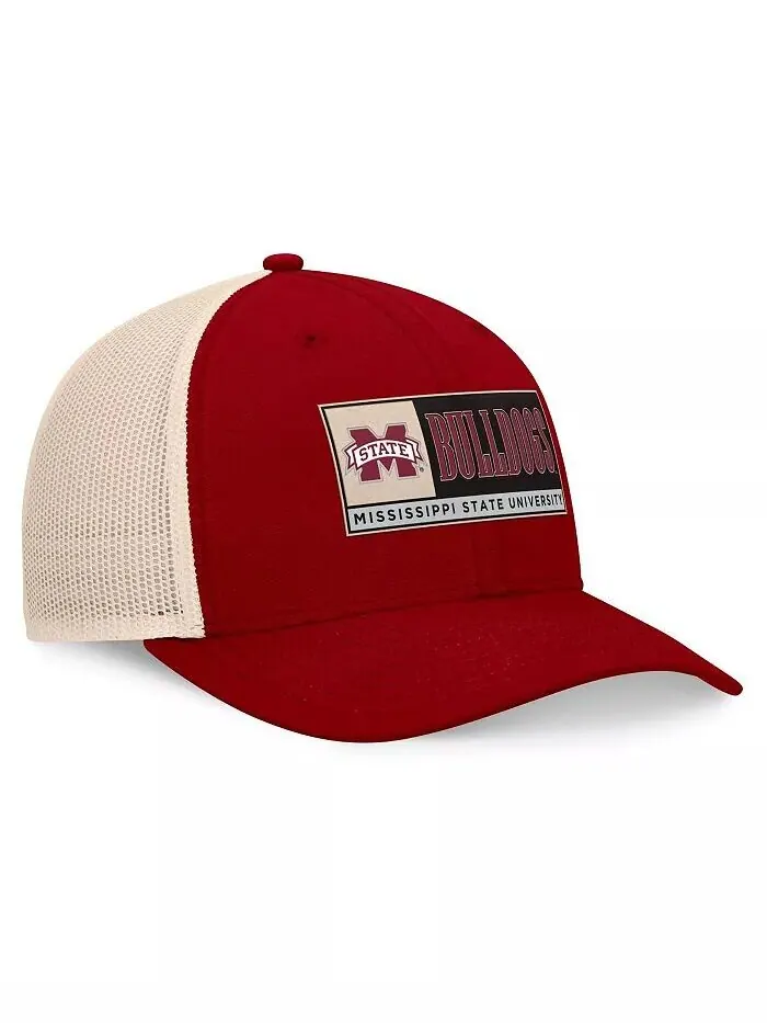 Мужская кепка Maroon/Natural Mississippi State Bulldogs Bennett Trucker с регулируемой шириной Top — изображение 4 из 4