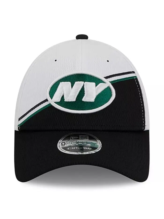 Мужская белая/черная регулируемая кепка New York Jets 2023 Sideline 9FORTY New Era — изображение 3 из 4