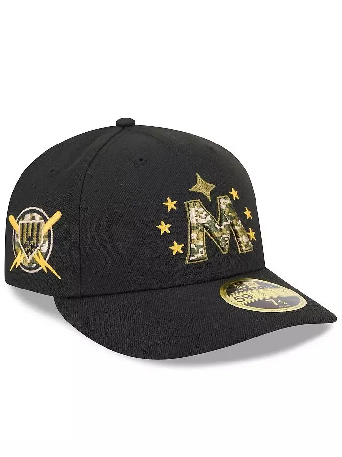 Мужская черная кепка Minnesota Twins 2024 ко Дню вооруженных сил с низким профилем 59FIFTY New Era