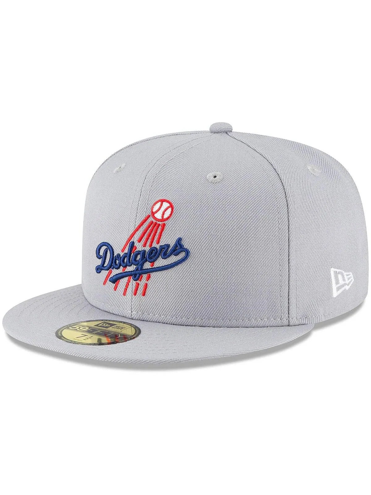 Мужская серая кепка с логотипом Los Angeles Dodgers Cooperstown Collection 59Fifty New Era