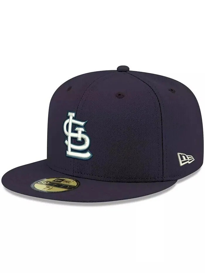 Мужская темно-синяя шляпа с логотипом St. Louis Cardinals белая 59FIFTY приталенная шляпа New Era