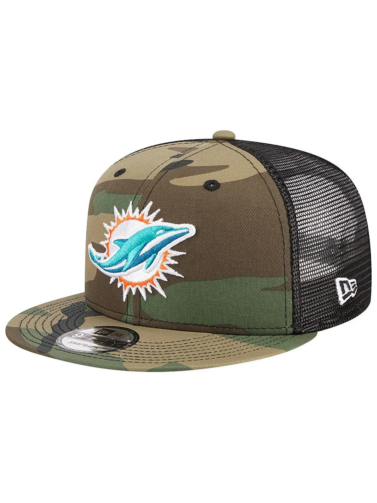 Мужская камуфляжная кепка Snapback Miami Dolphins Main Trucker 9FIFTY New Era
