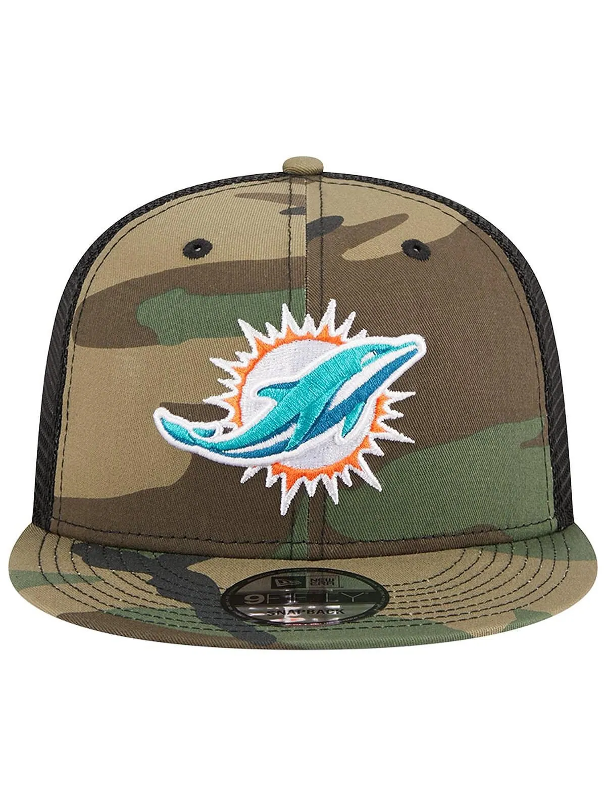 Мужская камуфляжная кепка Snapback Miami Dolphins Main Trucker 9FIFTY New Era — изображение 3 из 4