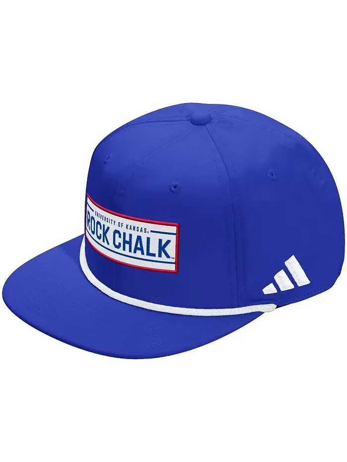 Мужская и женская кепка Royal Kansas Jayhawks с регулируемой веревкой для раздевалки adidas
