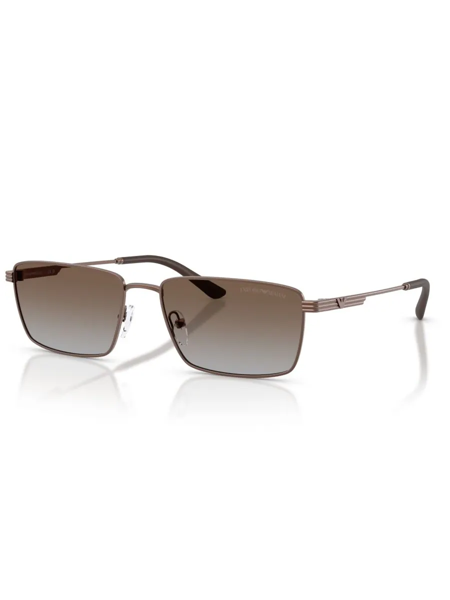 Мужские прямоугольные солнцезащитные очки, EA2169 Emporio Armani, Matte Bronze