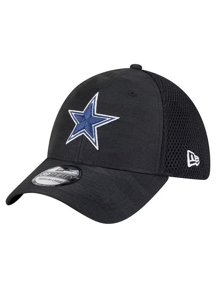 Мужская черная шапка Dallas Cowboys Active Camo 39THIRTY Flex New Era