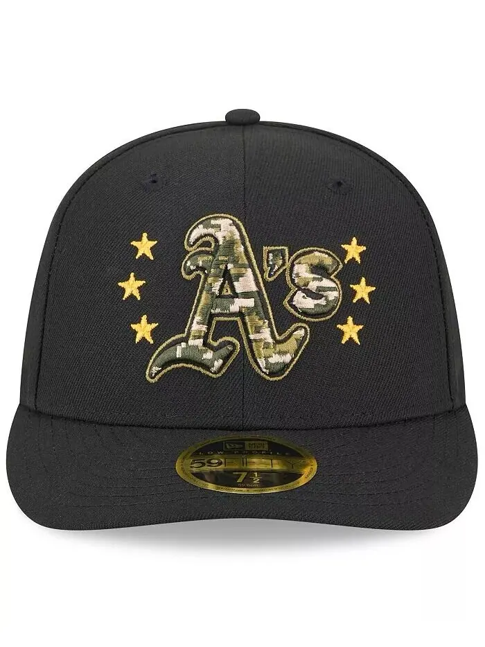 Мужская черная кепка Oakland Athletics 2024 года ко Дню вооруженных сил с низким профилем 59FIFTY — изображение 3 из 4