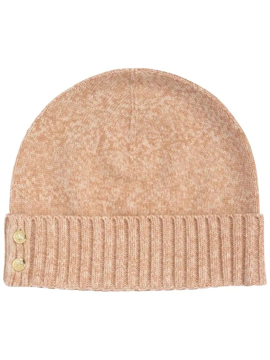 Вязаная шапка Two Button Knit Beanie Lauren Ralph Lauren, Camel Heather
