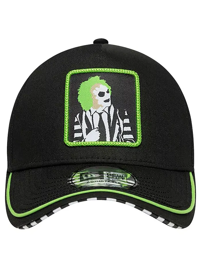 Мужская регулируемая кепка 9FORTY черного цвета с зеленой окантовкой Beetlejuice New Era — изображение 2 из 4