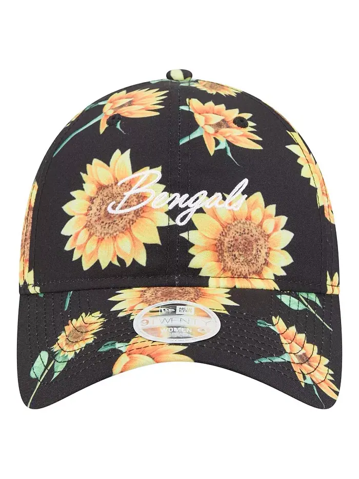 Женская черная регулируемая бейсболка Cincinnati Bengals Adventure Sunflower 9TWENTY New Era — изображение 2 из 4