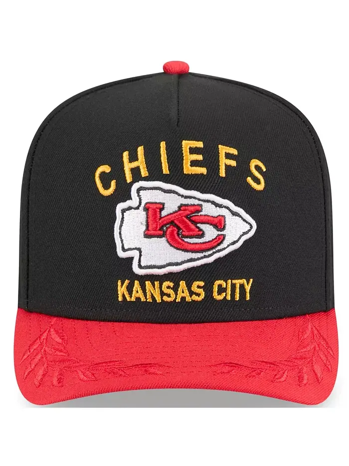 Мужская черно-красная кепка Kansas City Chiefs 2025 NFL Draft A-Frame 9FIFTY Snapback New Era — изображение 5 из 5