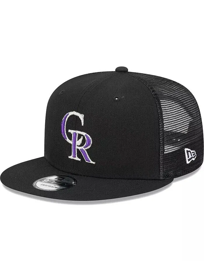 Мужская черная бейсболка Trucker 9FIFTY Snapback цвета команды Colorado Rockies New Era — изображение 2 из 5