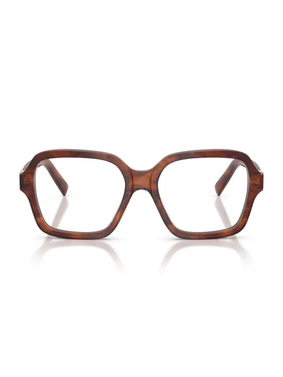 Очки женские квадратные из ацетата MU 03YV MIU MIU, Striped Tobacco — изображение 2 из 6