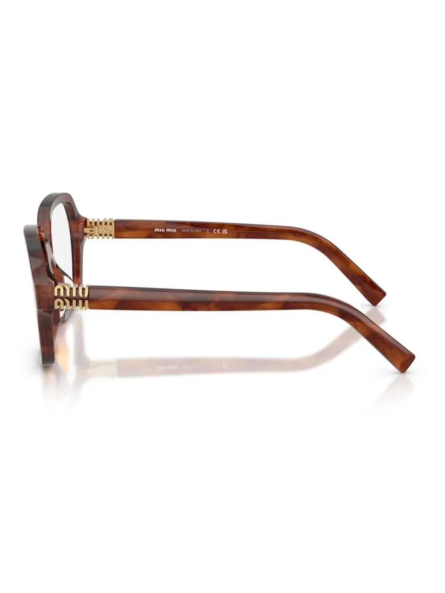 Очки женские квадратные из ацетата MU 03YV MIU MIU, Striped Tobacco — изображение 3 из 6