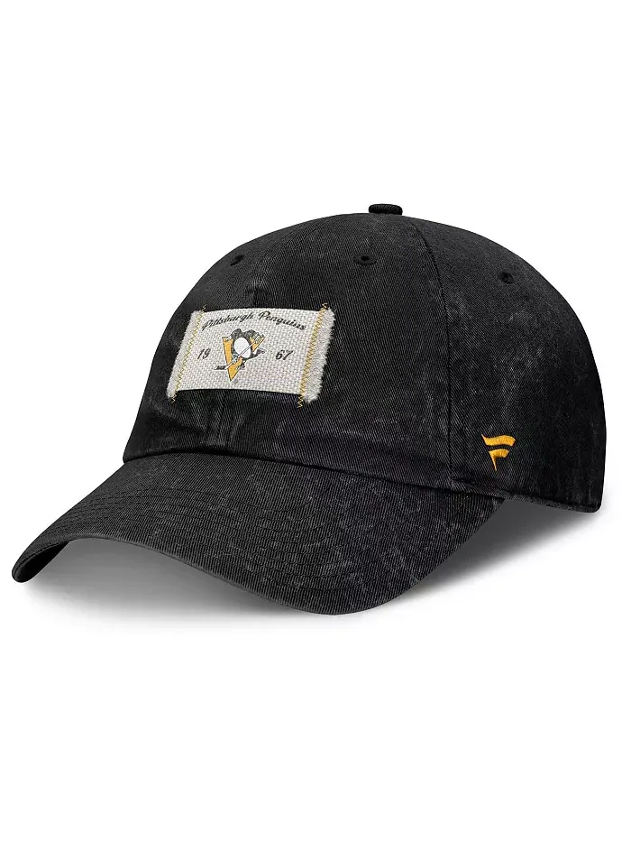 Женская черная регулируемая кепка Pittsburgh Penguins Heritage Away Game Fanatics