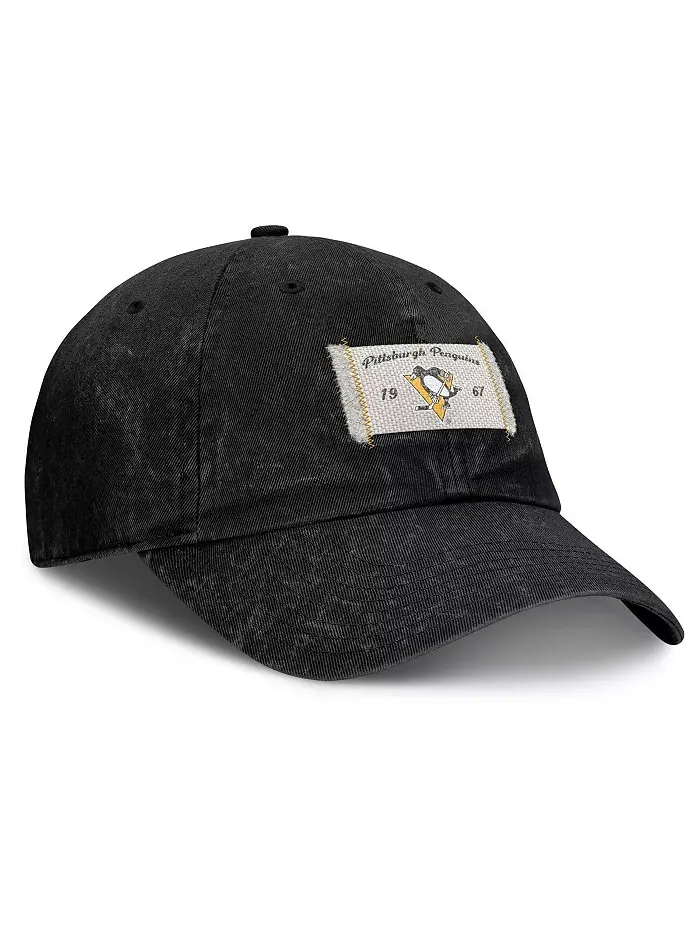 Женская черная регулируемая кепка Pittsburgh Penguins Heritage Away Game Fanatics — изображение 3 из 4