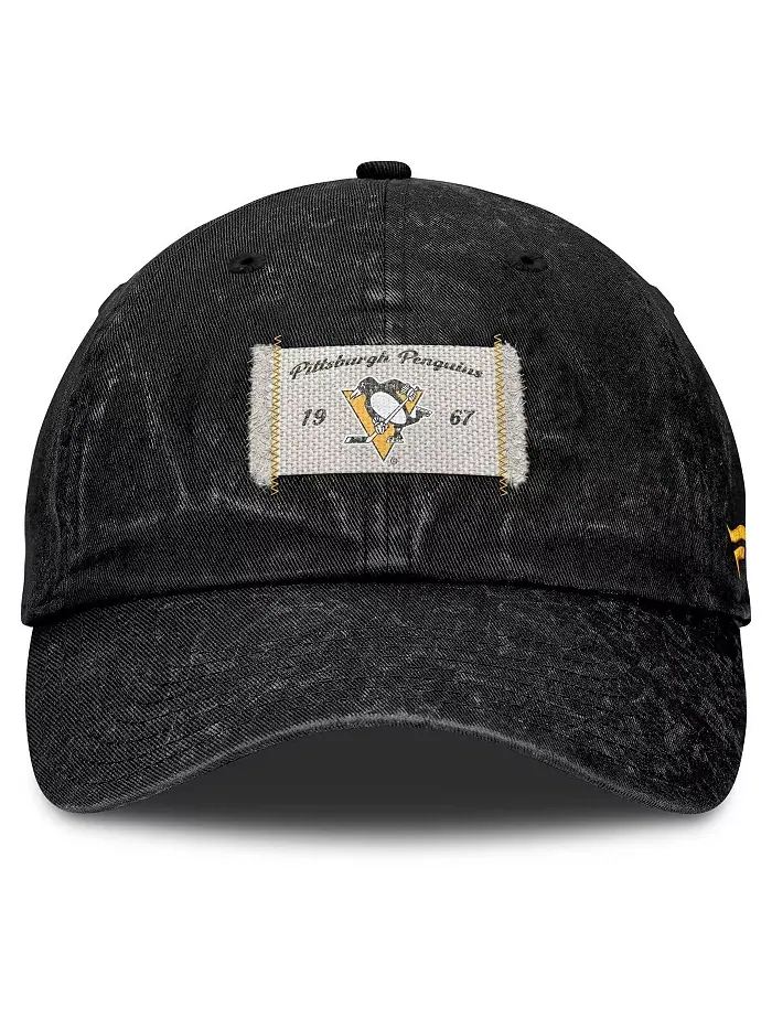 Женская черная регулируемая кепка Pittsburgh Penguins Heritage Away Game Fanatics — изображение 4 из 4