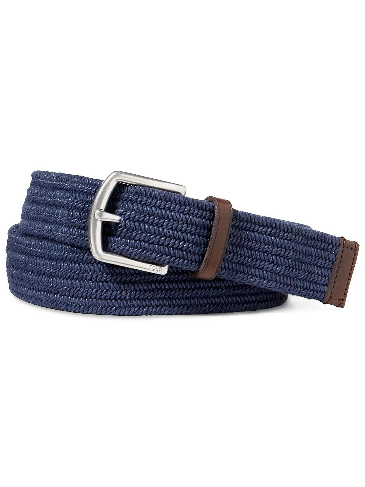 Мужской эластичный вощеный ремень Polo Ralph Lauren — изображение 2 из 4, темно-синий
