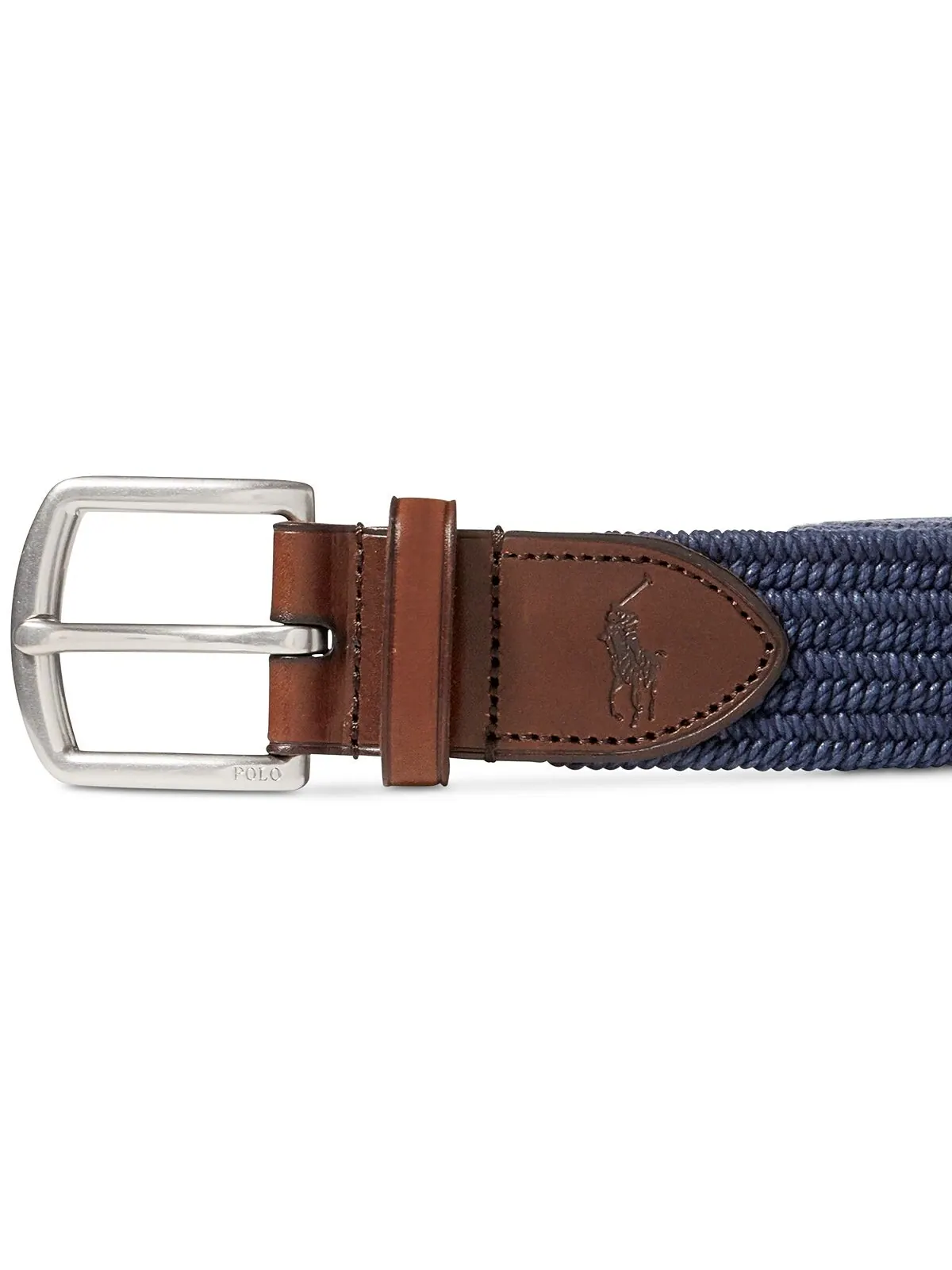 Мужской эластичный вощеный ремень Polo Ralph Lauren — изображение 3 из 4, темно-синий