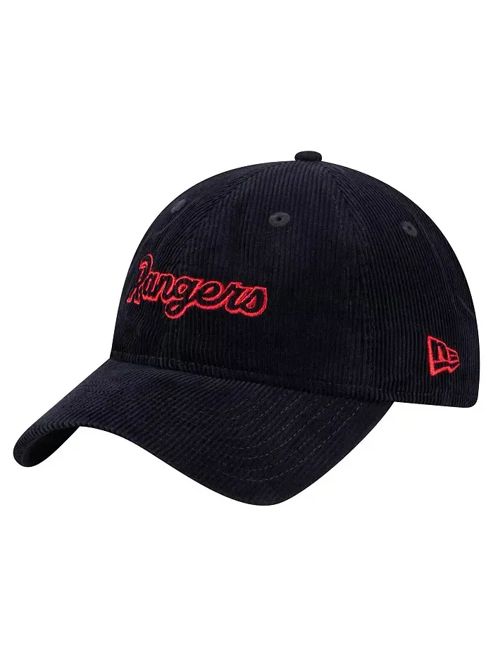 Женская темно-синяя регулируемая кепка 9TWENTY Texas Rangers из вельвета New Era