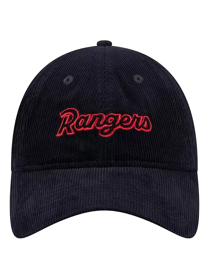 Женская темно-синяя регулируемая кепка 9TWENTY Texas Rangers из вельвета New Era — изображение 3 из 4