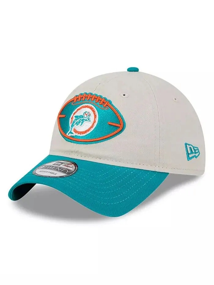 Мужская регулируемая кепка Stone/Aqua Miami Dolphins 2024 Sideline Historic 9TWENTY New Era